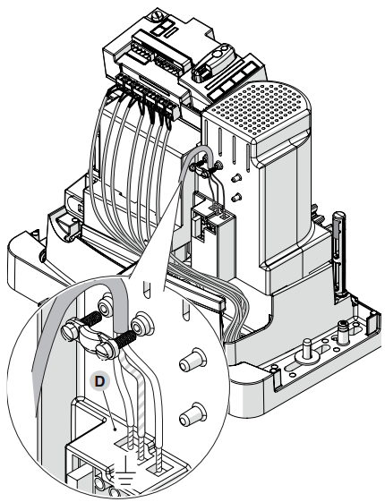 Zapojenie napájania pohonu NICE Robus RBS400
